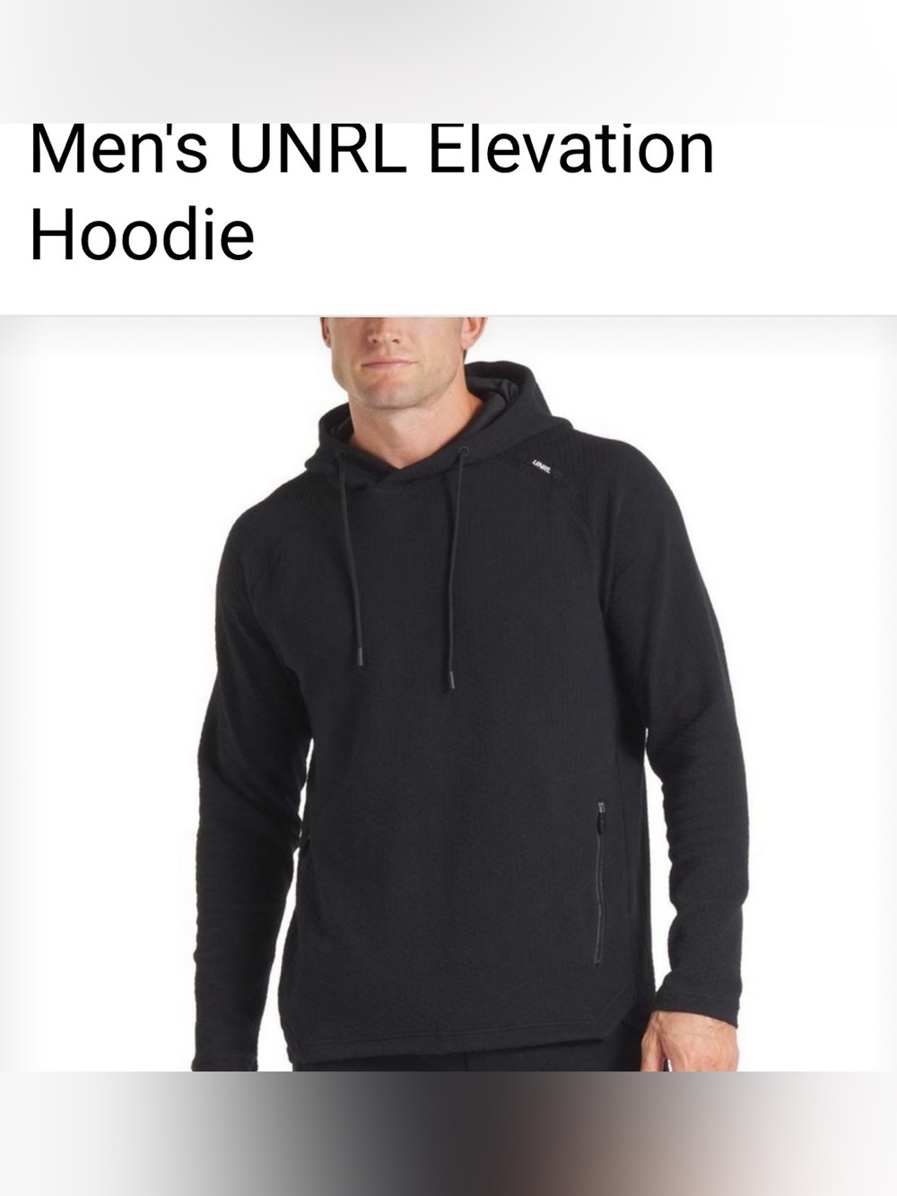 UNRL Men's Black Elevation Hoodie
